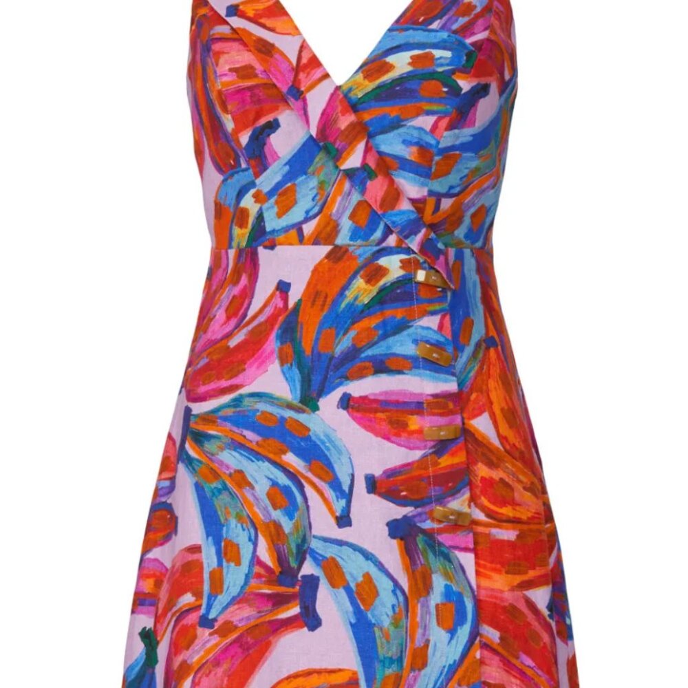 FARM Rio Bananas Wrap Mini Dress – Size M